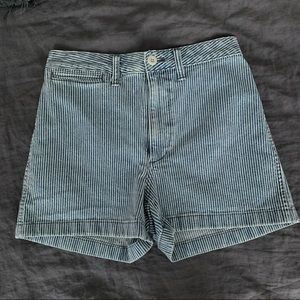 Madewell Striped High-Waisted Shorts